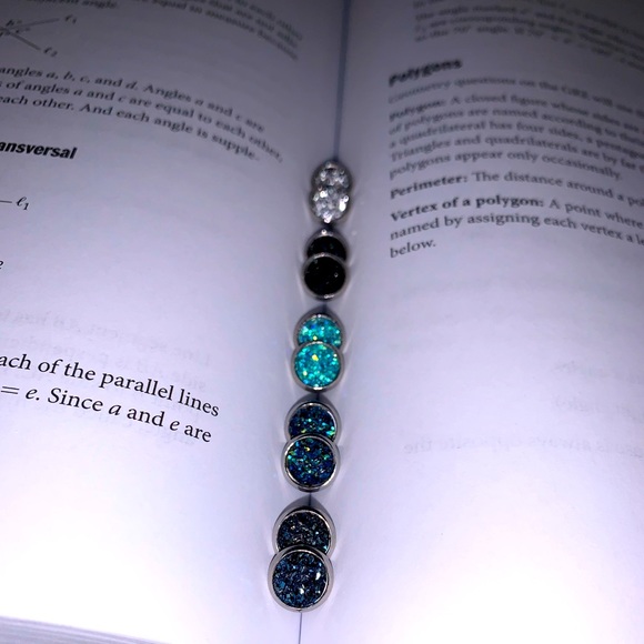 Multicolor Druzy Studs - Set of 5 - NWOT - Picture 4 of 6